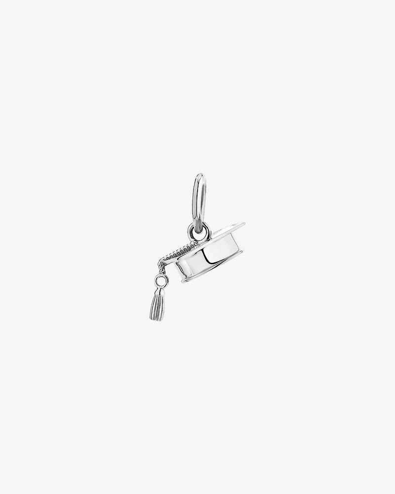 Graduation Cap Pendant with Diamond Accent in Sterling Silver