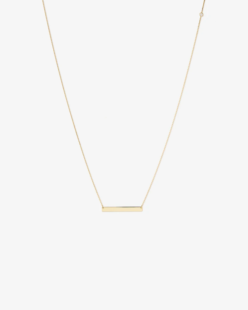 Collier avec barre gravable en or jaune 10 K