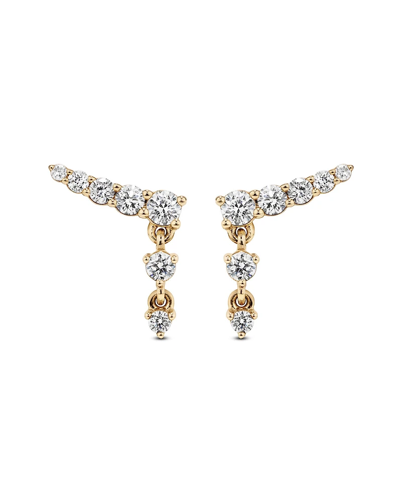 0.50 Carat TW of Laboratory-Grown Diamond Ear Climbers in 10kt Yellow Gold