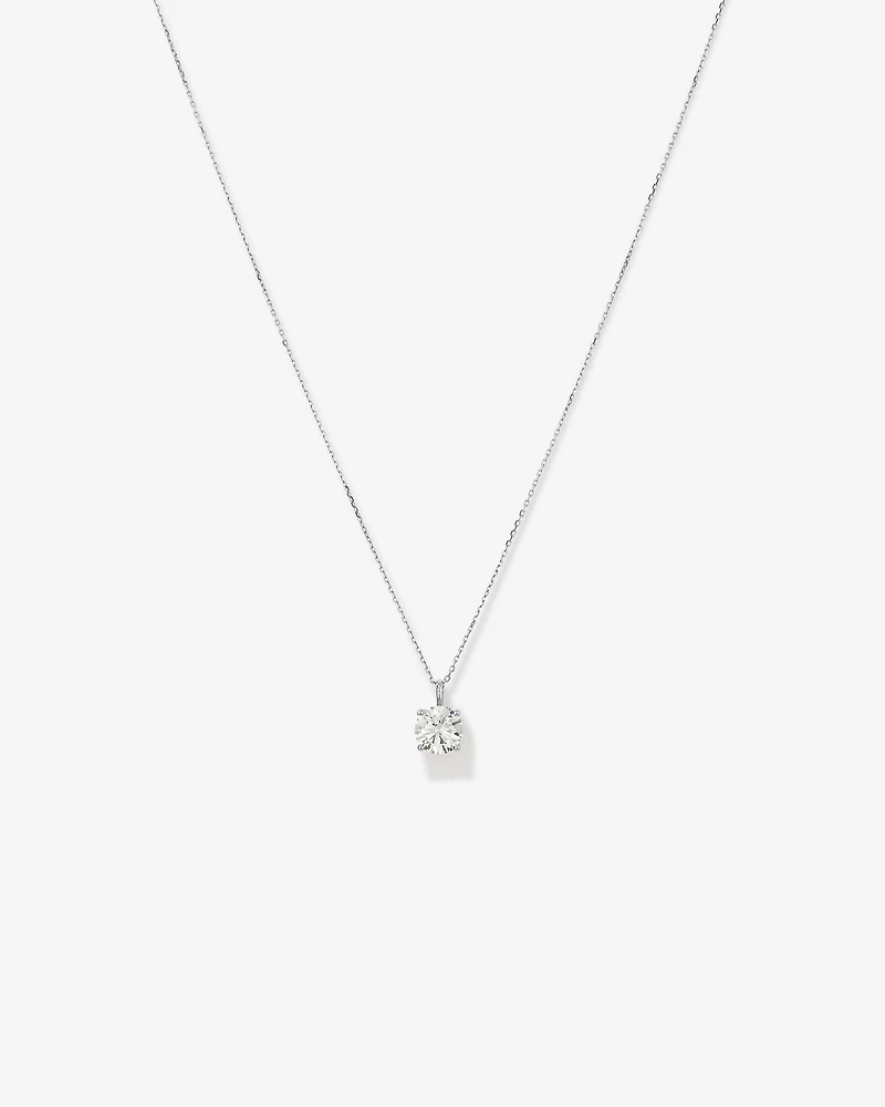 Pendentif solitaire en diamant cultivé en laboratoire TW de 1,50 carat en or blanc 14 carats