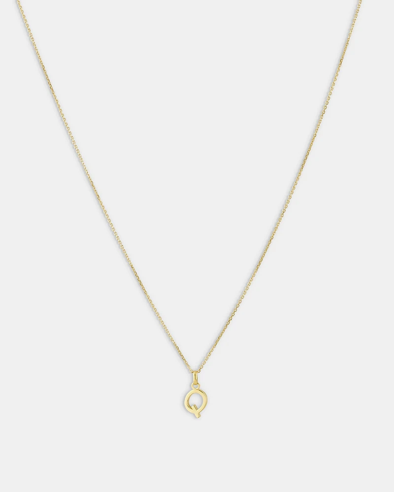 Q Initial Pendant in 10kt Yellow Gold