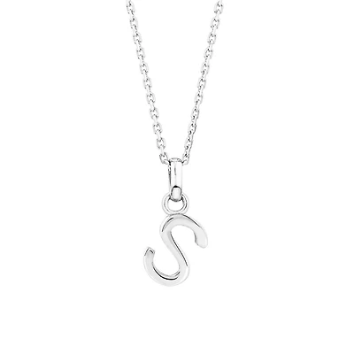 "S" Initial Pendant in Sterling Silver