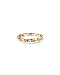 Alliance torsadée en or jaune 14 carats avec diamant de 0,11 carat
