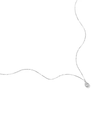Collier Pendentif Halo en Zircon Cubique en Forme de Poire en Argent Sterling