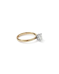 Bague solitaire en diamant canadien rond brillant 1,00 carat poids total en or jaune et blanc 18 kt