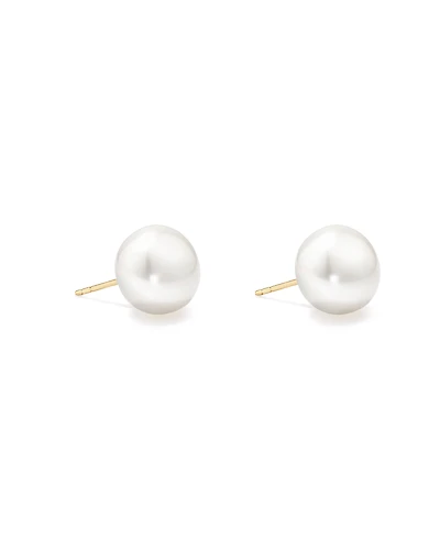 Boucles d’oreilles à perles d’eau douce cultivées bouton 10,5–11 mm en or jaune 10 carats