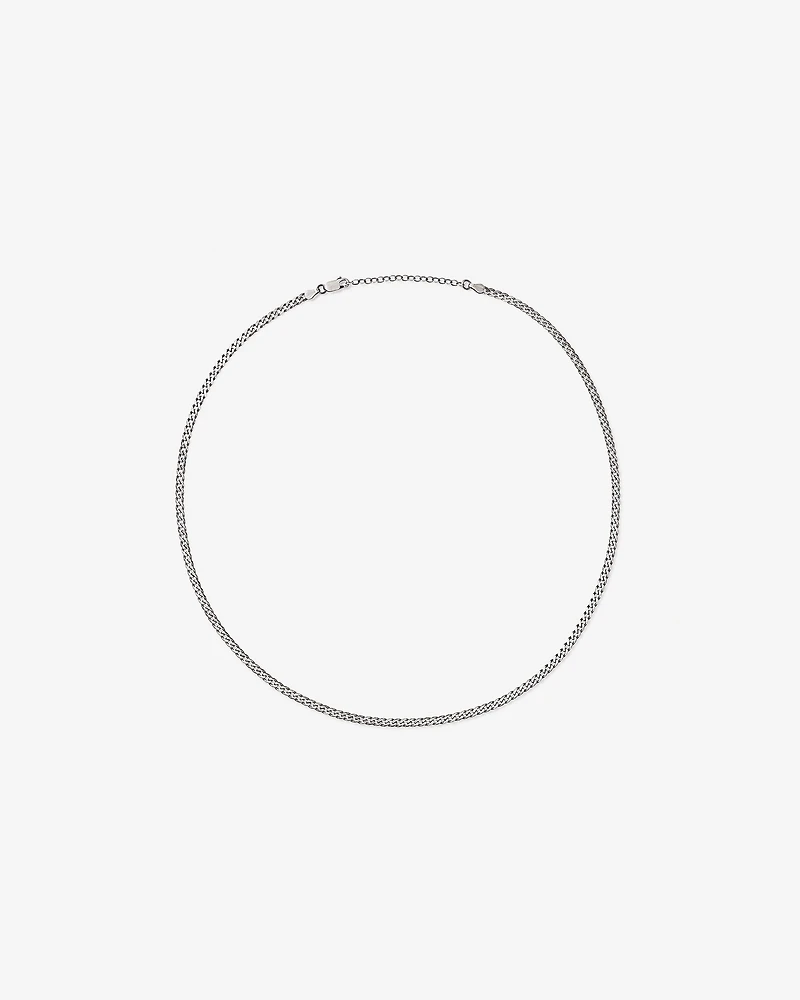 60cm (24") Oxidised Curb Chain in Sterling Silver