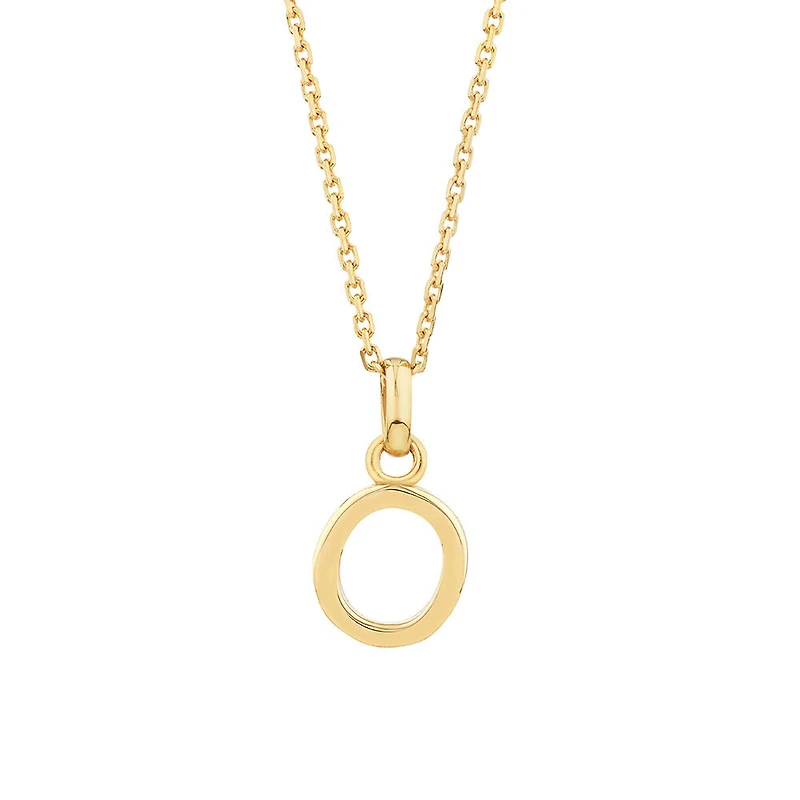 O Initial Pendant in 10kt Yellow Gold