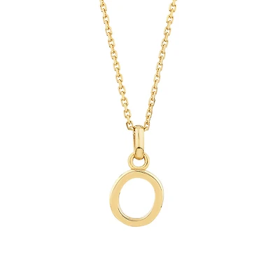 O Initial Pendant in 10kt Yellow Gold