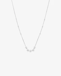 50cm (19.6") Floral Necklace with Cubic Zirconia in Sterling Silver