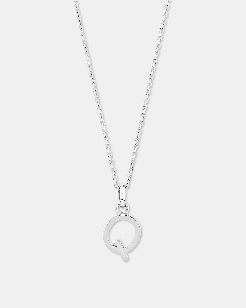 "Q" Initial Pendant in Sterling Silver