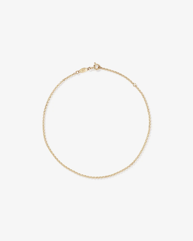 26cm (10.2") 1.7mm Width Belcher Chain Anklet in 10kt Yellow Gold