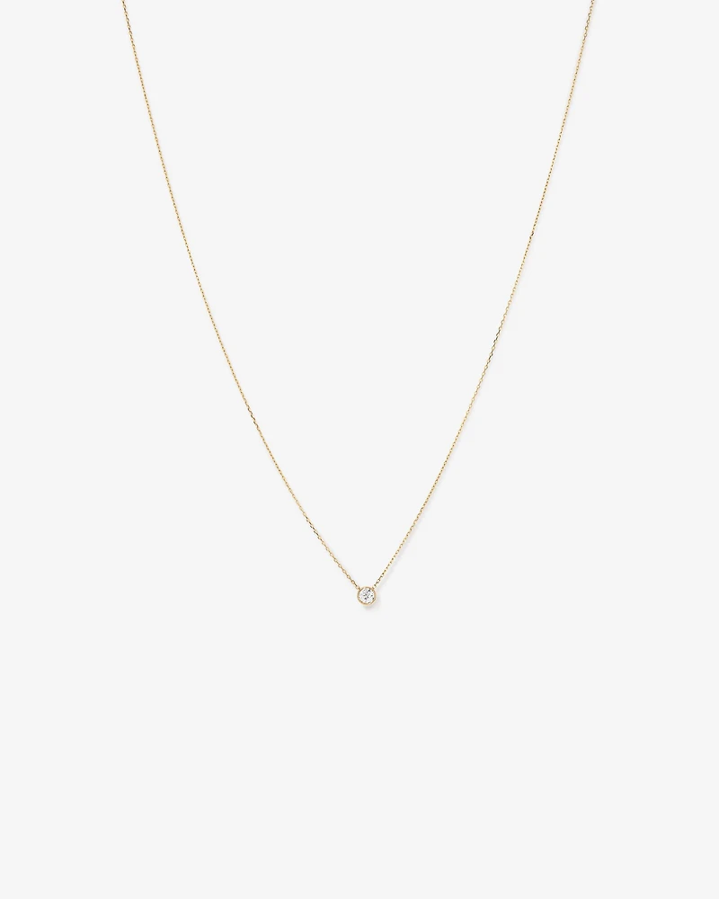 Pendentif rond TW à lunette brillante de 0,25 carat en or jaune 18 carats