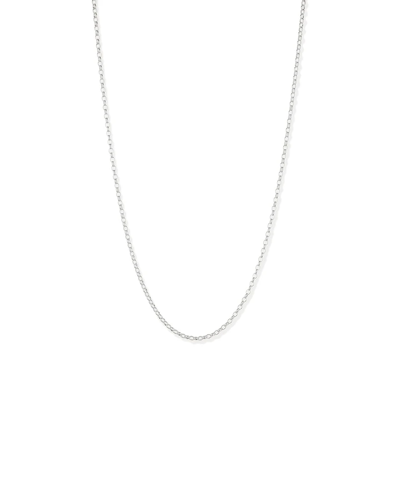 55cm (22") 3mm-3.5mm Width Oval Belcher Chain in Sterling Silver