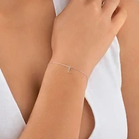 Bracelet à initiale « L » en argent