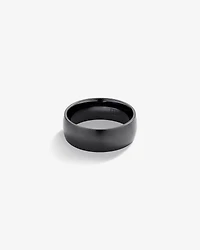Bague de mariage en titane noir brossé à dôme de 8 mm