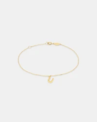 Collier à pendentif initiale U en or jaune 10 K