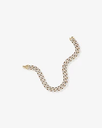 Bracelet à maillons cubains serti de diamants TW de 2,00 carats en or jaune et blanc 10 carats