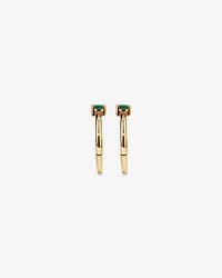 Dormeuses avec accent d'émeraude de 10 mm en or jaune 10 carats