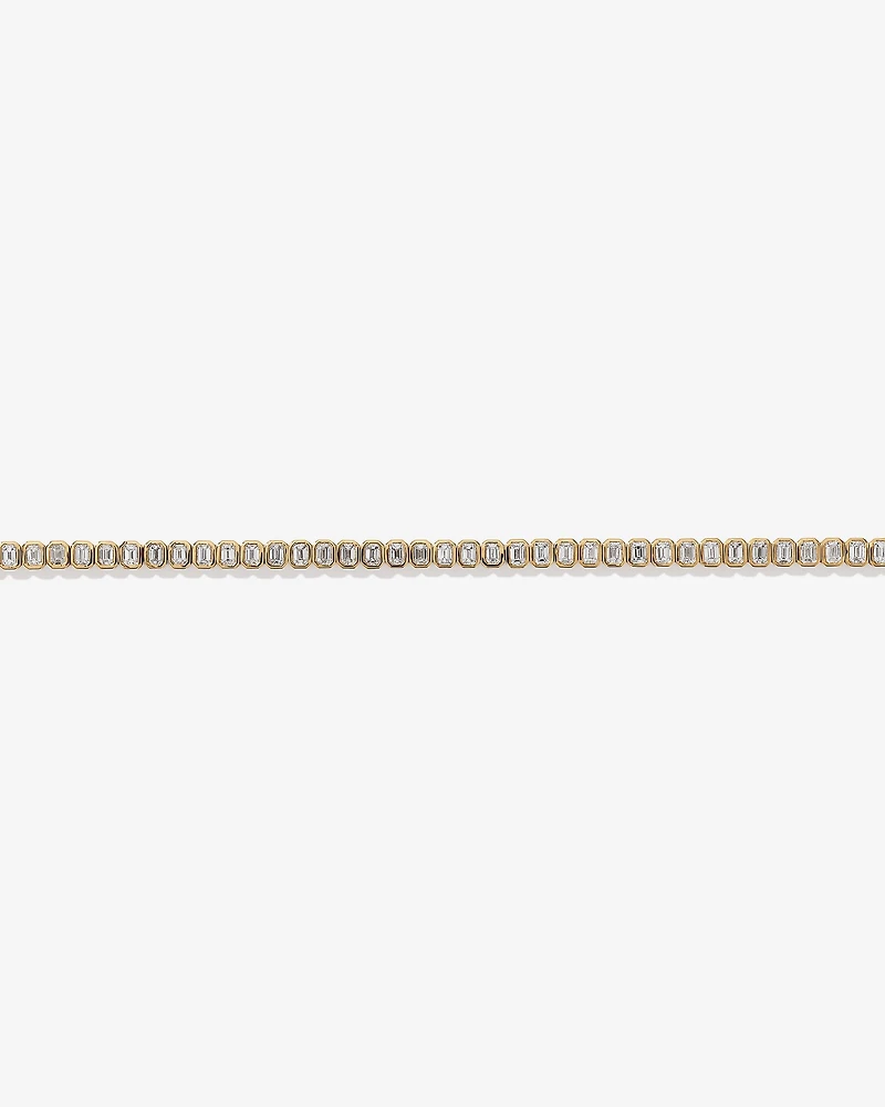 LAB. Tennis Bracelet with 2.95 Carat TW Emerald Cut Laboratory-Grown Diamonds in 10kt Yellow Gold