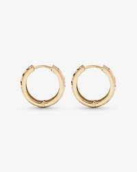 Boucles d'oreilles créoles de 11 mm en or jaune, blanc et rose 10 carats