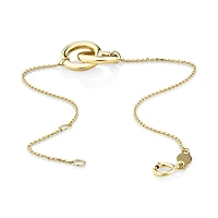 Bracelet en or jaune 10 K à deux cercles, 19 cm