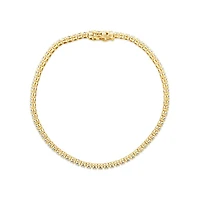 Bracelet tennis en diamants cultivés laboratoire TW de 0,90 carat or jaune 10 carats
