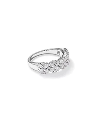 LAB. Pear and Round Brilliant Ring with 1.05 Carat TW of Laboratory-Grown Diamonds in 10kt White Gold