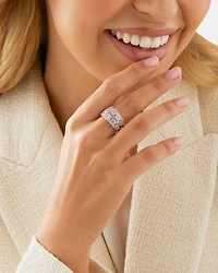 2 Row Bubble Ring with 2.00 Carat TW Diamonds in 14kt White Gold