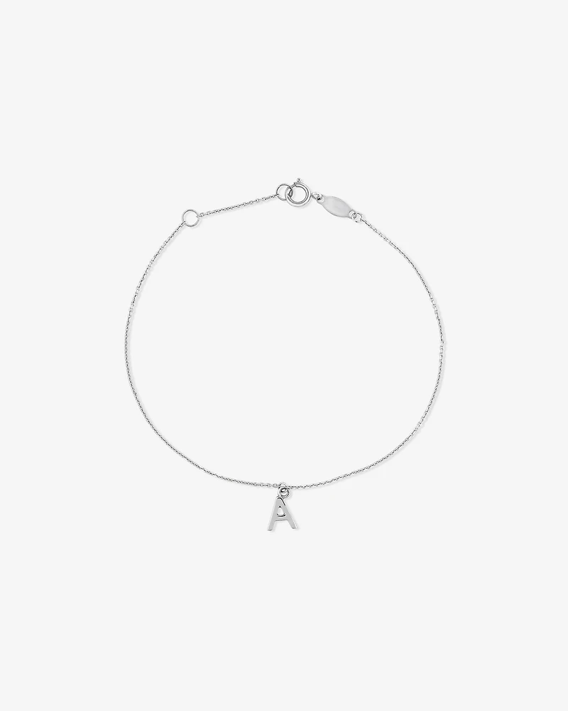 19cm (7.5") A Initial Bracelet in Sterling Silver