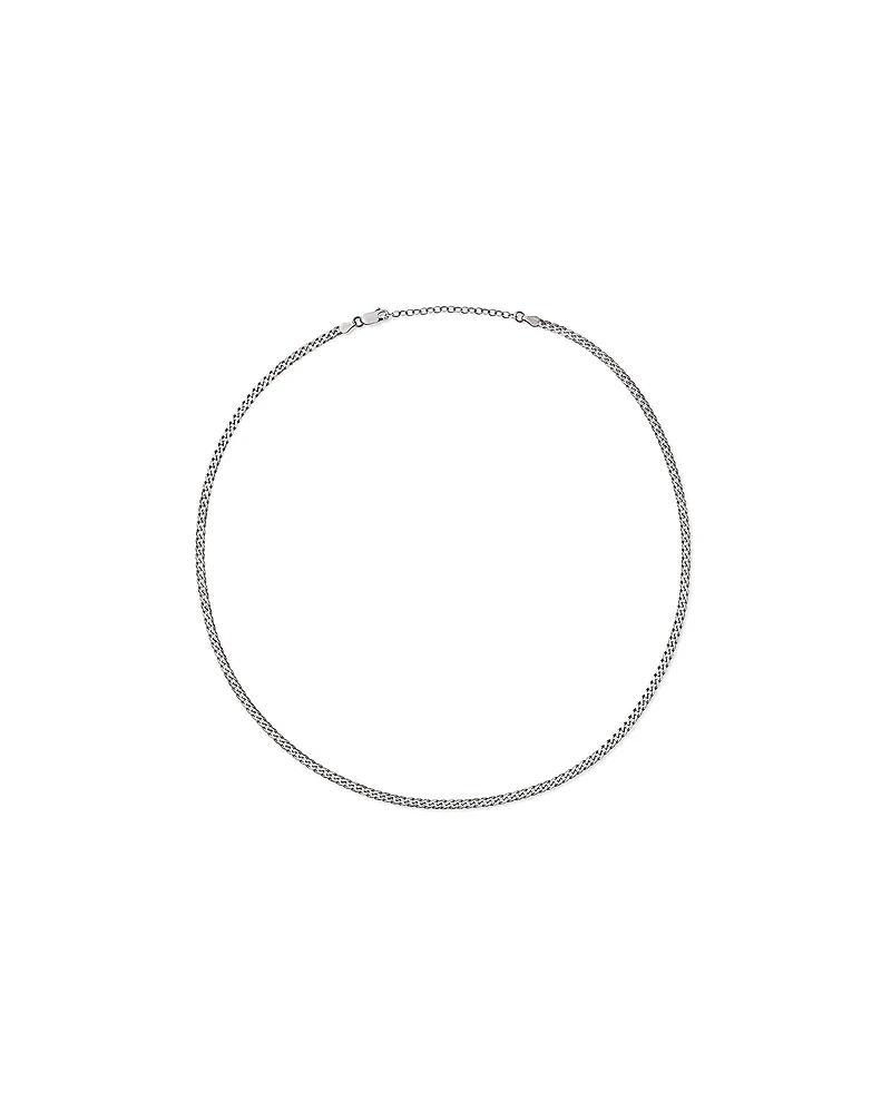 60cm (24") Oxidised Curb Chain in Sterling Silver