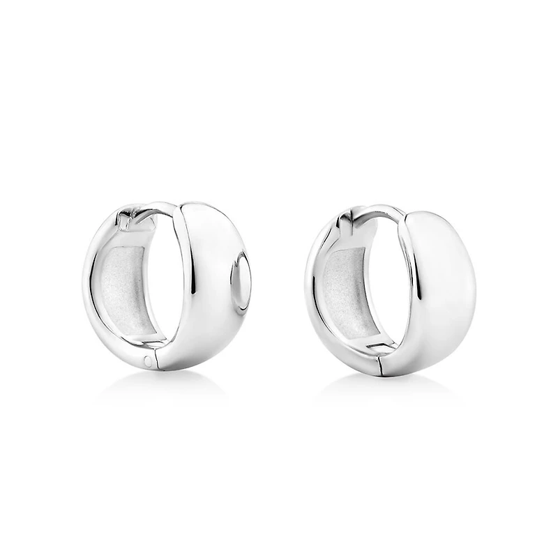 Anneaux courts polis en argent sterling