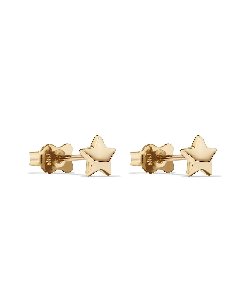 Boutons d'oreilles étoile en or jaune 10 K