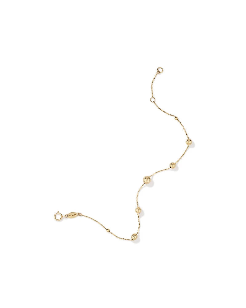 Bracelet de 19 cm en or jaune 10 K avec perles