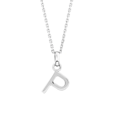 "P" Initial Pendant in Sterling Silver