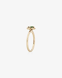 Bague en or jaune 10 K à tourmaline verte et à diamants
