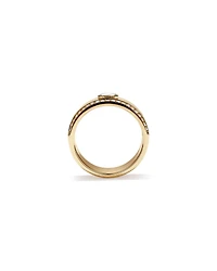 0.50 Carat TW of Laboratory-Grown Emerald & Round Brilliant Diamond Ring in 10kt Yellow Gold