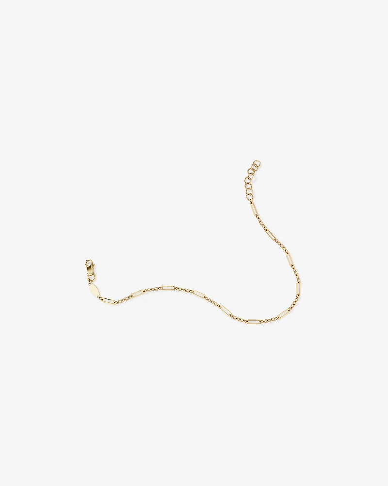 Bracelet à maillons de chaîne en papierclip 3 et 1 en or jaune 10 carats