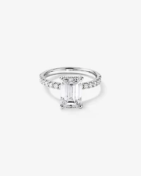 3.50 Carat TW Emerald Cut Laboratory-Grown Diamond Engagement Ring in 18kt White Gold
