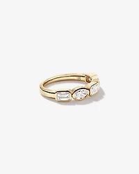 1.50 Carat TW Bezel Set Emerald and Oval Cut Lab-Grown Diamond Wedding Band in 14kt Yellow Gold