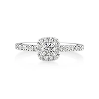 Bague de fiançailles en or blanc 14 K avec diamants totalisant 0,50 ct