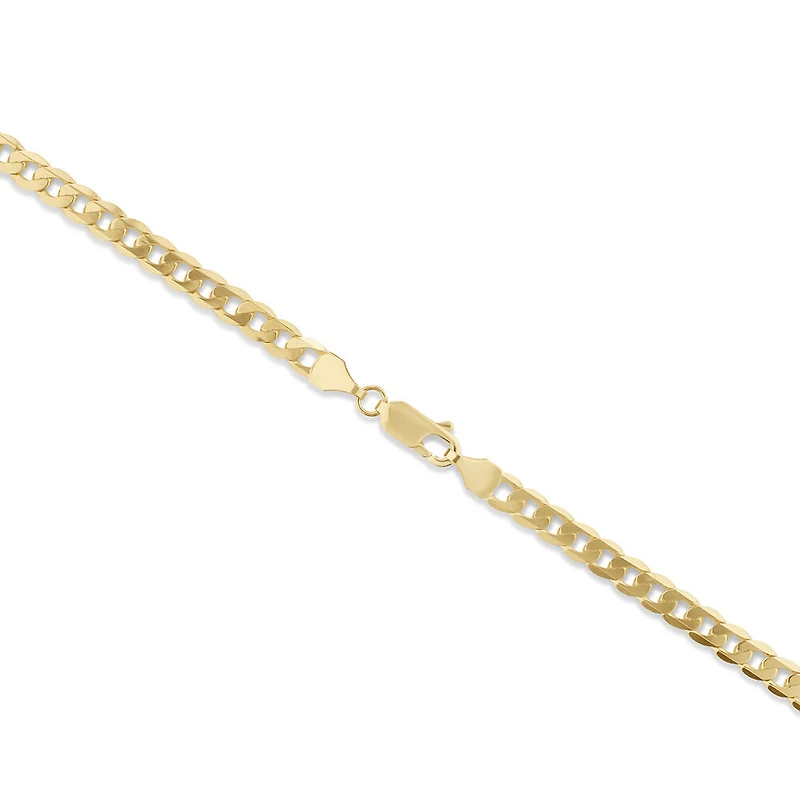 Chaîne à maillons gourmette en or jaune 10 K de 55 cm, largeur de 4 à 4,5 mm
