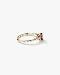 Bague Scatter avec Tourmaline Rose Ovale et 0,10 Carat PT de Diamants en Or Jaune 10 carats
