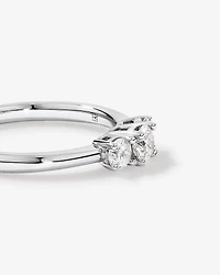 Bague en or blanc 14 carats avec diamants de 0,50 carat et 3 pierres Signature 101