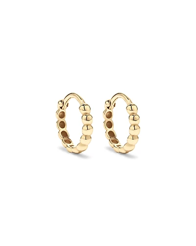 Créoles perlées 12 mm en or jaune 10 carats