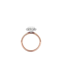 Bague de fiançailles en halo de diamants cultivés en laboratoire TW de 2,34 carats en or rose et blanc 14 carats