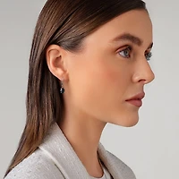 Boucles d'oreilles en argent sterling et or jaune 10 K avec topaze bleue de Londres