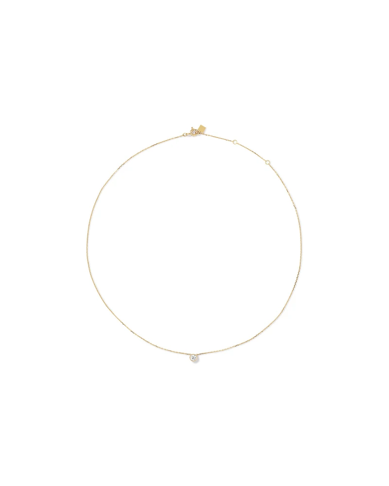 Pendentif rond TW à lunette brillante de 0,25 carat en or jaune 18 carats