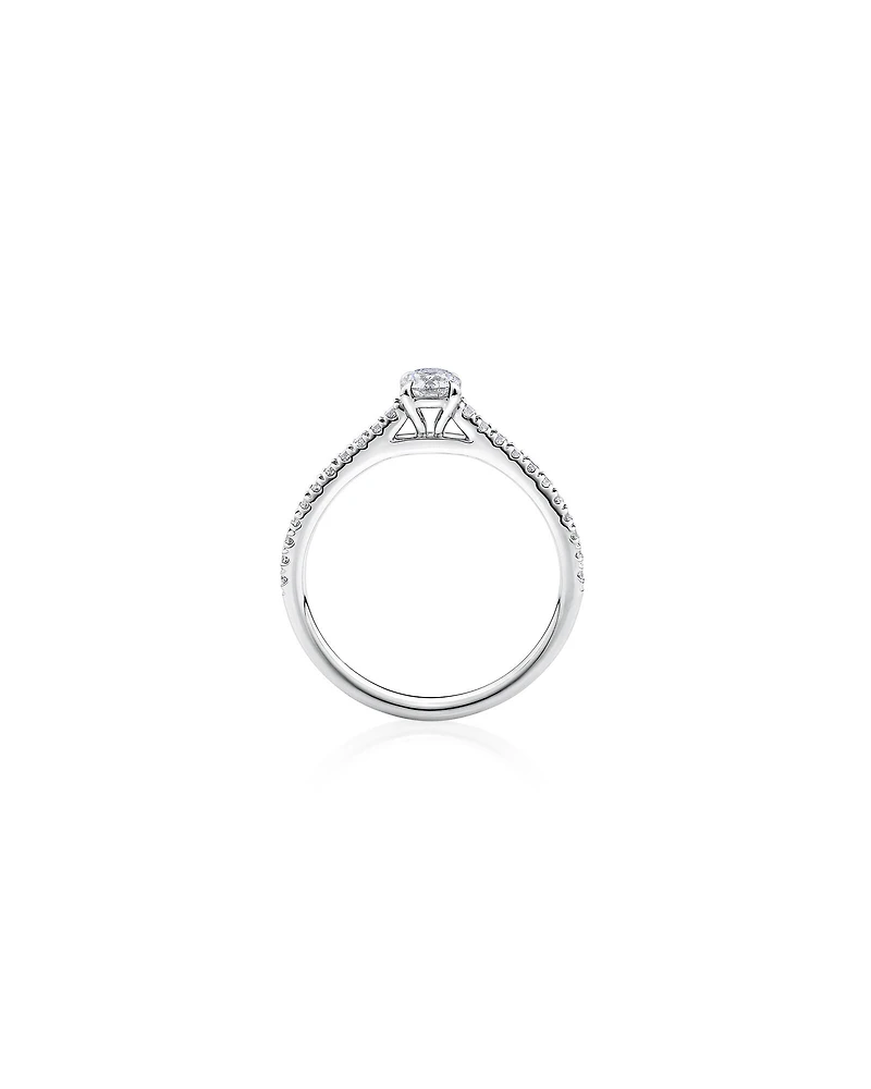 Bague de fiançailles en or blanc 14 K avec diamants totalisant 0,50 ct