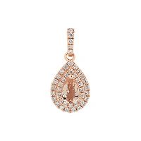 Pendentif griffé en or rose 10 K avec diamants totalisant 0,20 ct et morganite Sir Michael Hill
